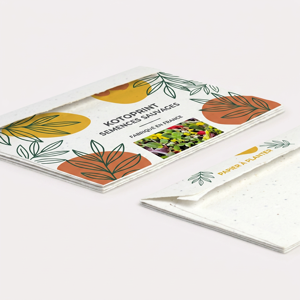 Enveloppes en papier ensemencé