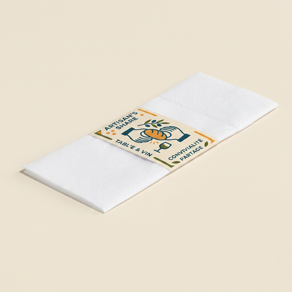 Serviettes pliées en pochettes à couverts (Airlaid)