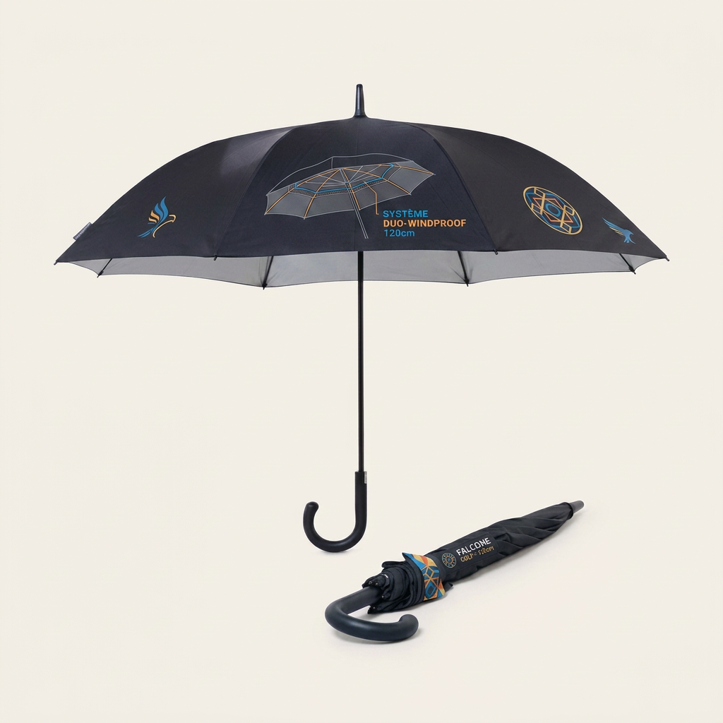 Parapluie De Golf Falcone Automatique Coupe Vent Duo Couleur 120 Cm