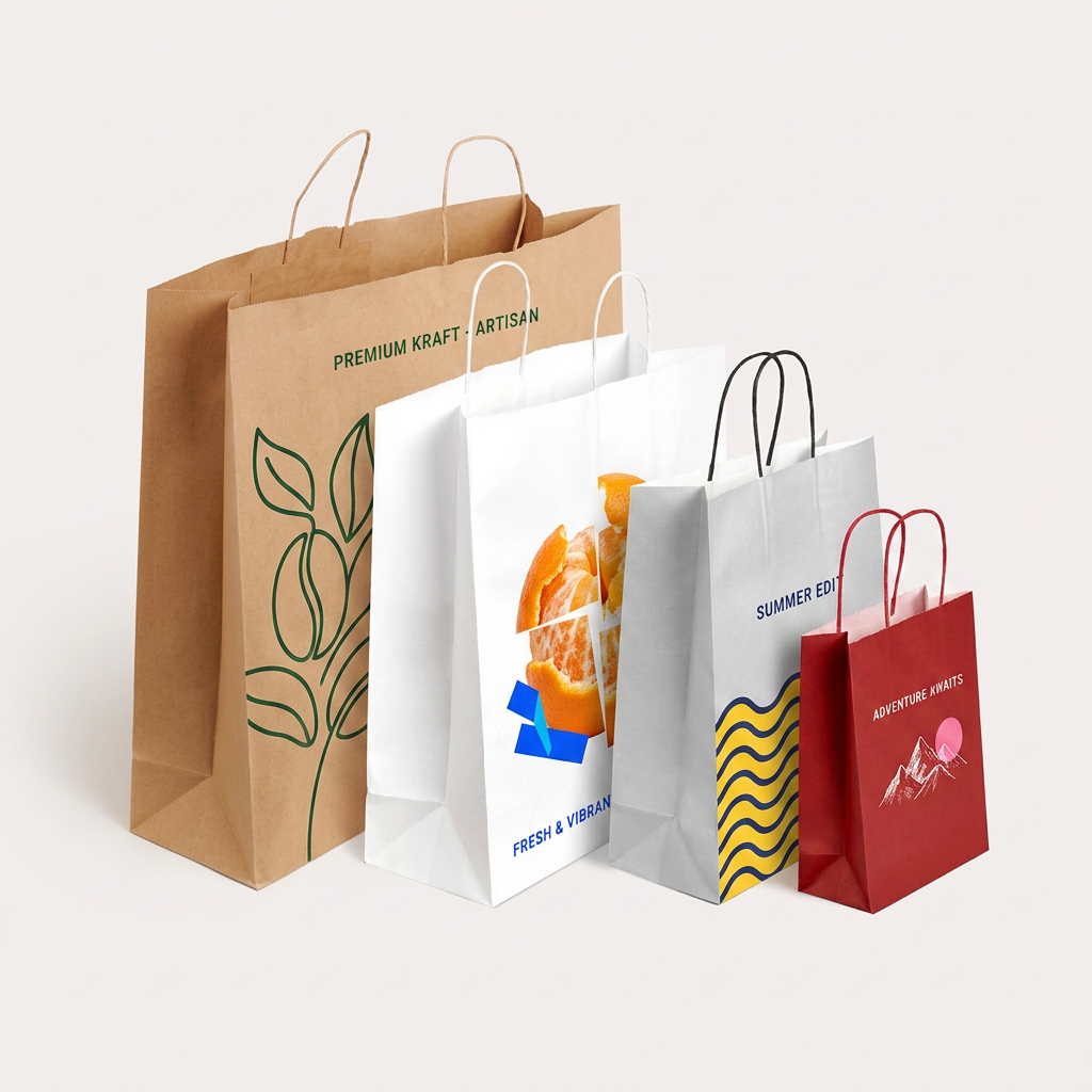 Sac En Papier Avec Anse Torsadée Sérigraphie