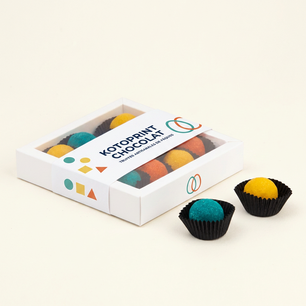 Boîtes De Truffes En Chocolat Pour Pâques