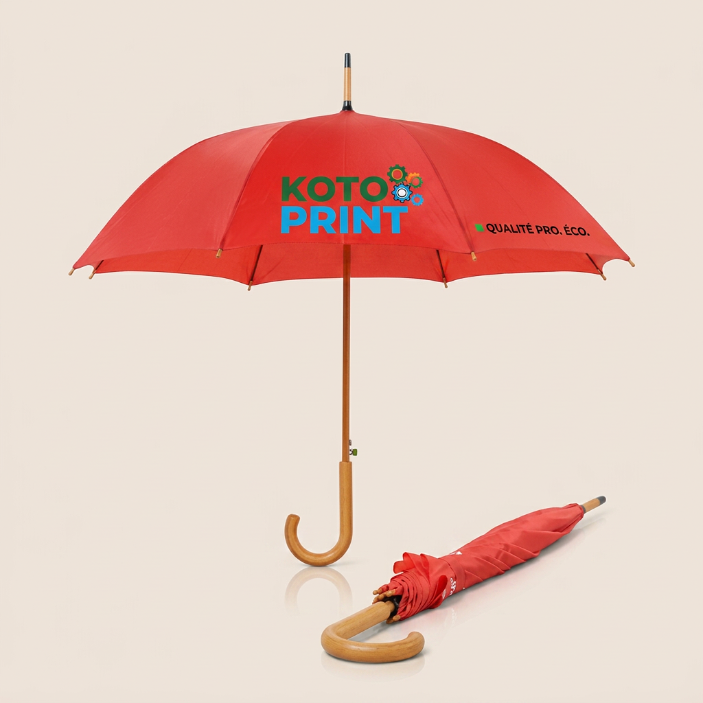 Parapluie Falconetti Compact Automatique Poignée Crochet En Bois 102 Cm