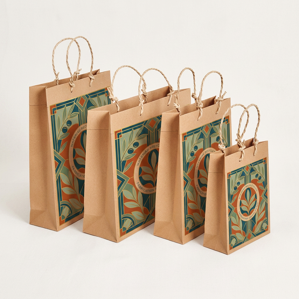 Sac Luxe En Papier Recyclé À Poignées Torsadées