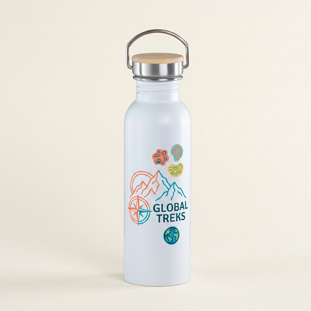 Gourde Inox Avec Couvercle En Bambou
