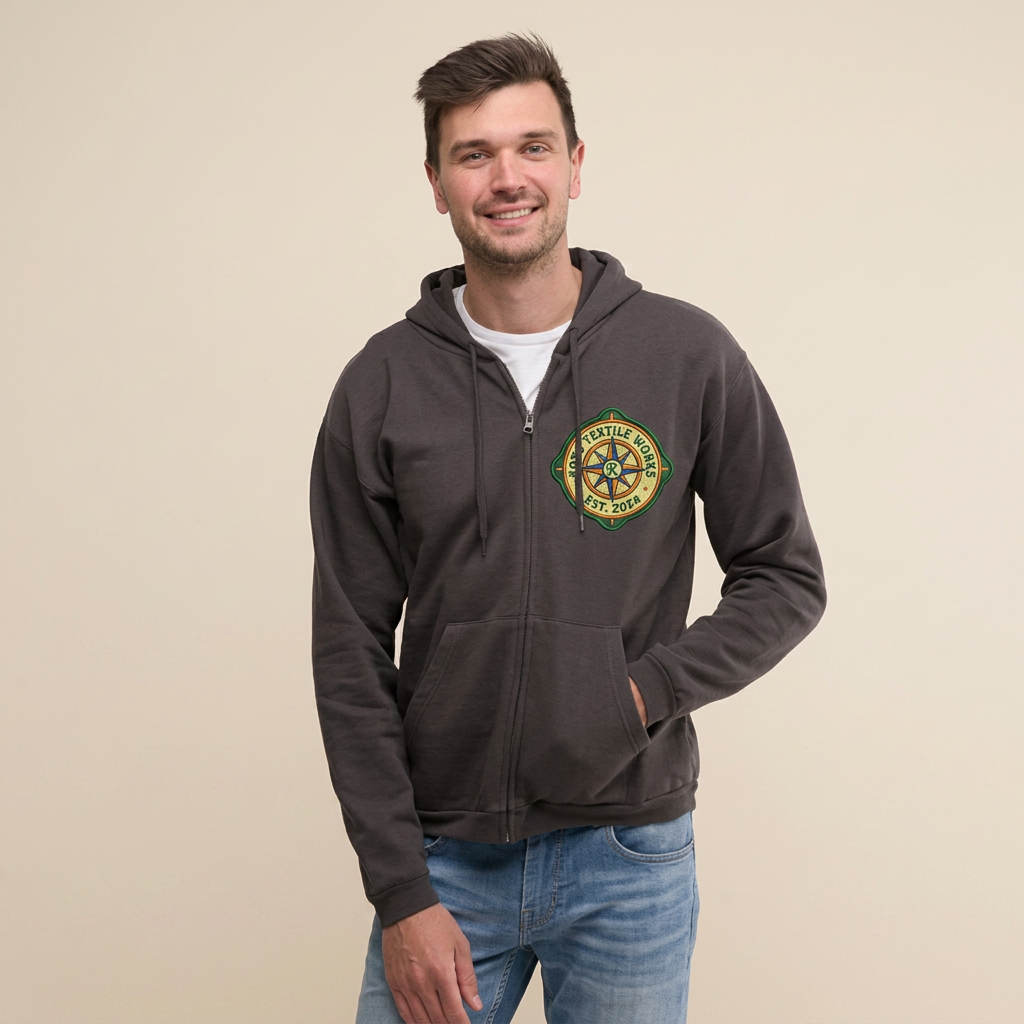 Sweat À Capuche B&C Id.224 Zippé
