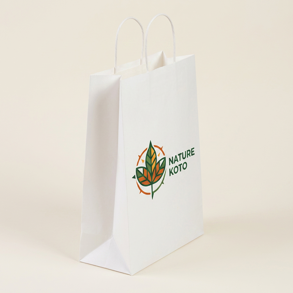 Sac En Papier À Poignées Plates Numérique